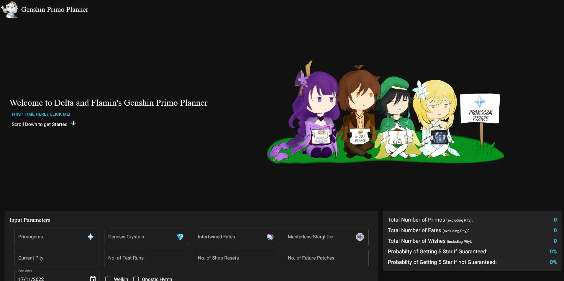 Genshin Primo Planner